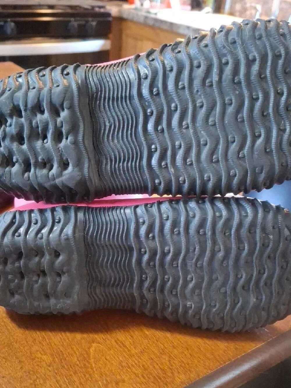 Kids Pink & Purple Waterproof Winter Rain Boots with Blue Trim